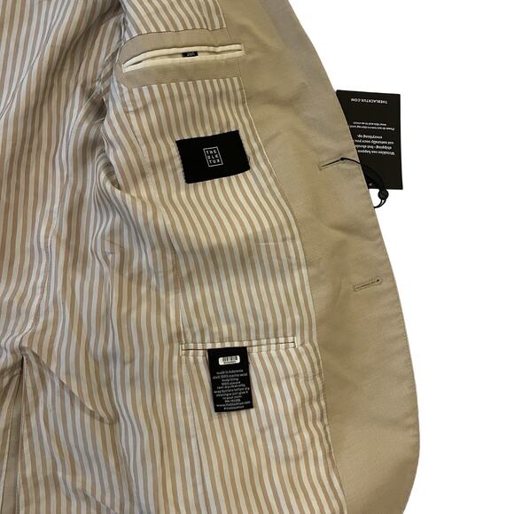 THE BLK TUX Men's TOLLEGNO 1900 Beige Suit Jacket 100% Italian Merino Wool - Picture 6 of 12